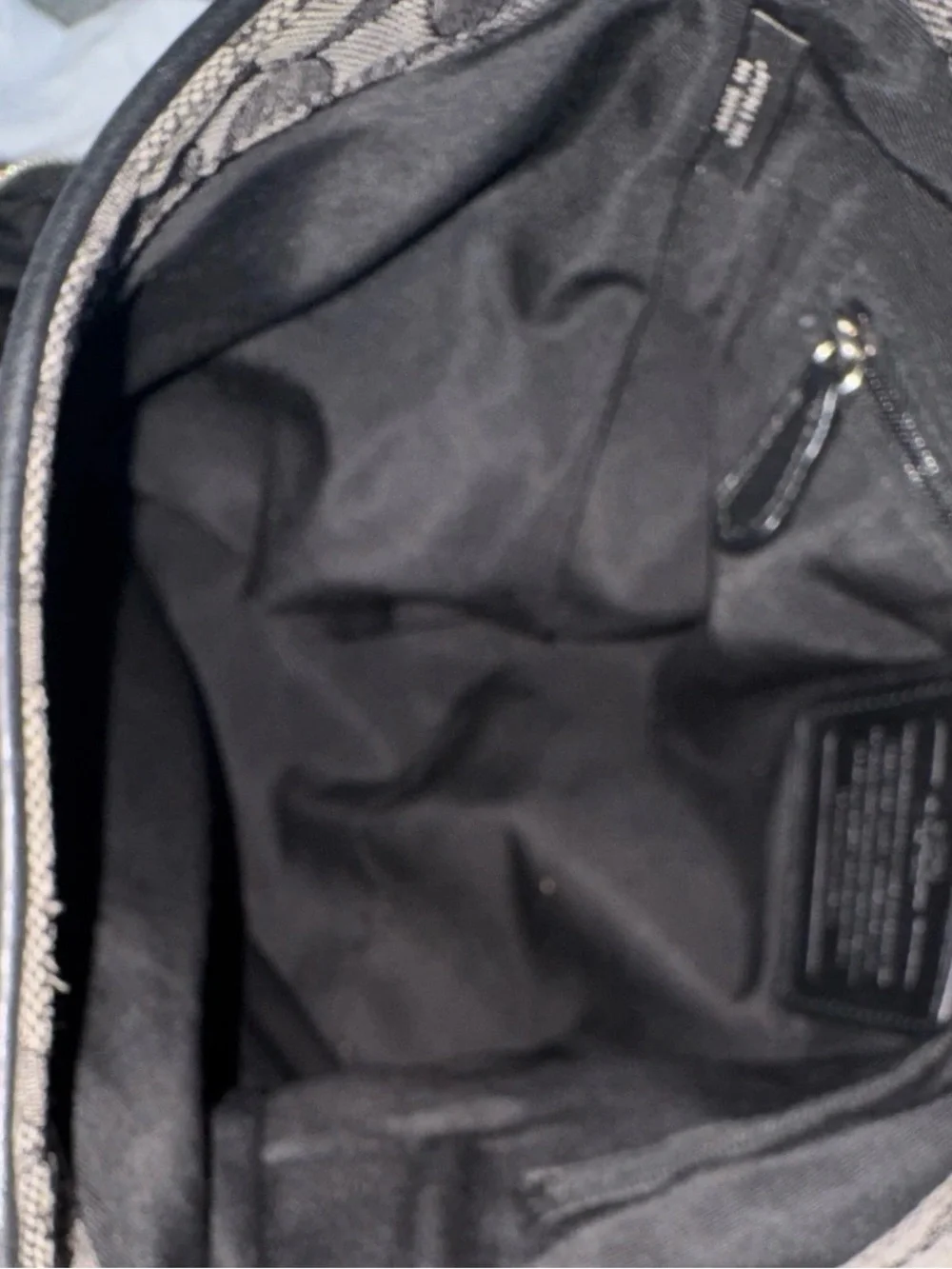 Coach Phoebe Black and Charcoal Shoulder Bag